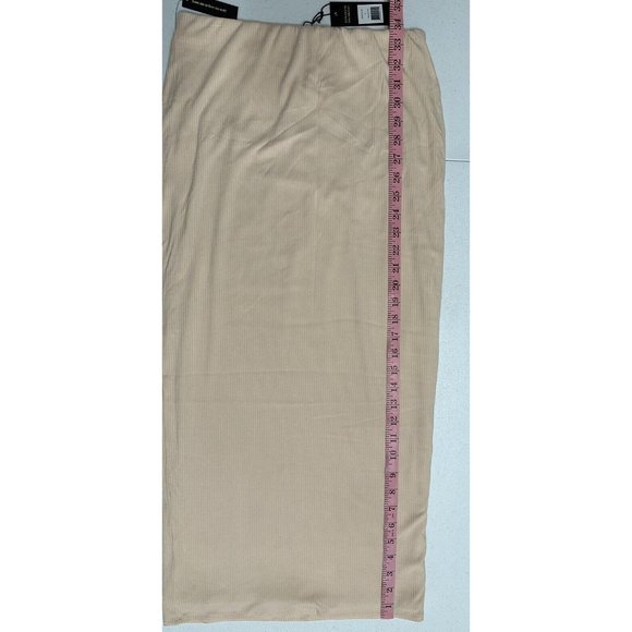 AFRM Torino Lined Maxi Bodycon Pencil Skirt Ribbed Knit Stretch Cream‎ Tan NWT S - Picture 5 of 8